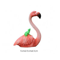 Resin Flamingo Figurine Miniature Pink Flamingo Figurine Home Decor Molded Feather Texture Outdoor Ornament Decorative Base