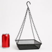 Hanging Attract Birds Feeder, Synthetic Material with Iron Mesh, Drainage Holes, Weather Resistant, Easy Fill & Clean