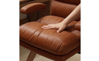 High-Back Swivel Chair with Armrests Padded Swivel Chair Leather Modern for Distant Workers, Students, Study, Bedroom