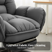 Reclinable Reclining Gaming Chair with Footrest 360-Degree Swivel Ergonomic Recliner with Footrest Head and Lumbar Support Office Furniture for Students, Gamers, Telecommute Workers, Bedroom, Study Room