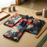 Wrap-Front Doll Robe Wide Sleeves Doll Kimono Woven Textile Miniature Robe