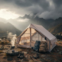 No Poles Needed Inflatable Tent Waterproof House-Shaped Camping Tent Easy Setup Portable Shelter Thickened Material for Families, Glampers, Groups, Festivals