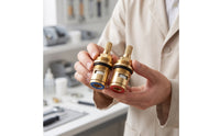 2 Pieces Hot and Cold Faucet Splined Faucet Valve Core Replacement with Threaded Collar for Kitchen Sink, Bathroom Tap