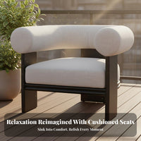 Modular Combination Round Pillow Back Sofa Modern Design Garden Lounge Set Weather-Resistant Patio Seating Sturdy Construction for Hospitality Businesses, Homeowners, Families, Balcony, Terrace, Backyard, Poolside
