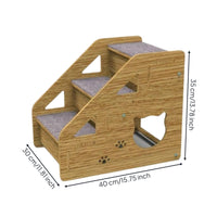 Wooden Pet Stairs Stable Canine Steps for Bed Anti-Slip Surface Cat Climbing Steps for Elderly Pets, Sofa