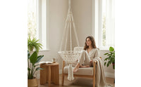 Cat Lounger with Macrame Basket Handmade Cat Lounger Furniture Boho Cozy for Cats, Apartments, Window