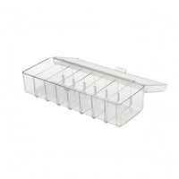 7 Divider Boards Acrylic Card Storage Box Removable Dividers Clear-Lid Card Box