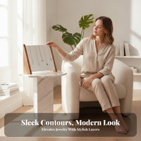 Slanted Design Necklace Display Stand Padded Panel Wooden Necklace Stand Side Support Frames Tabletop Jewelry Display Elegant Finish