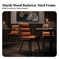Upholstered Dining Chair High-Resilience Foam Padded Spine Rest Chair Home Furniture Easy to Clean Indoor Seating for Adults