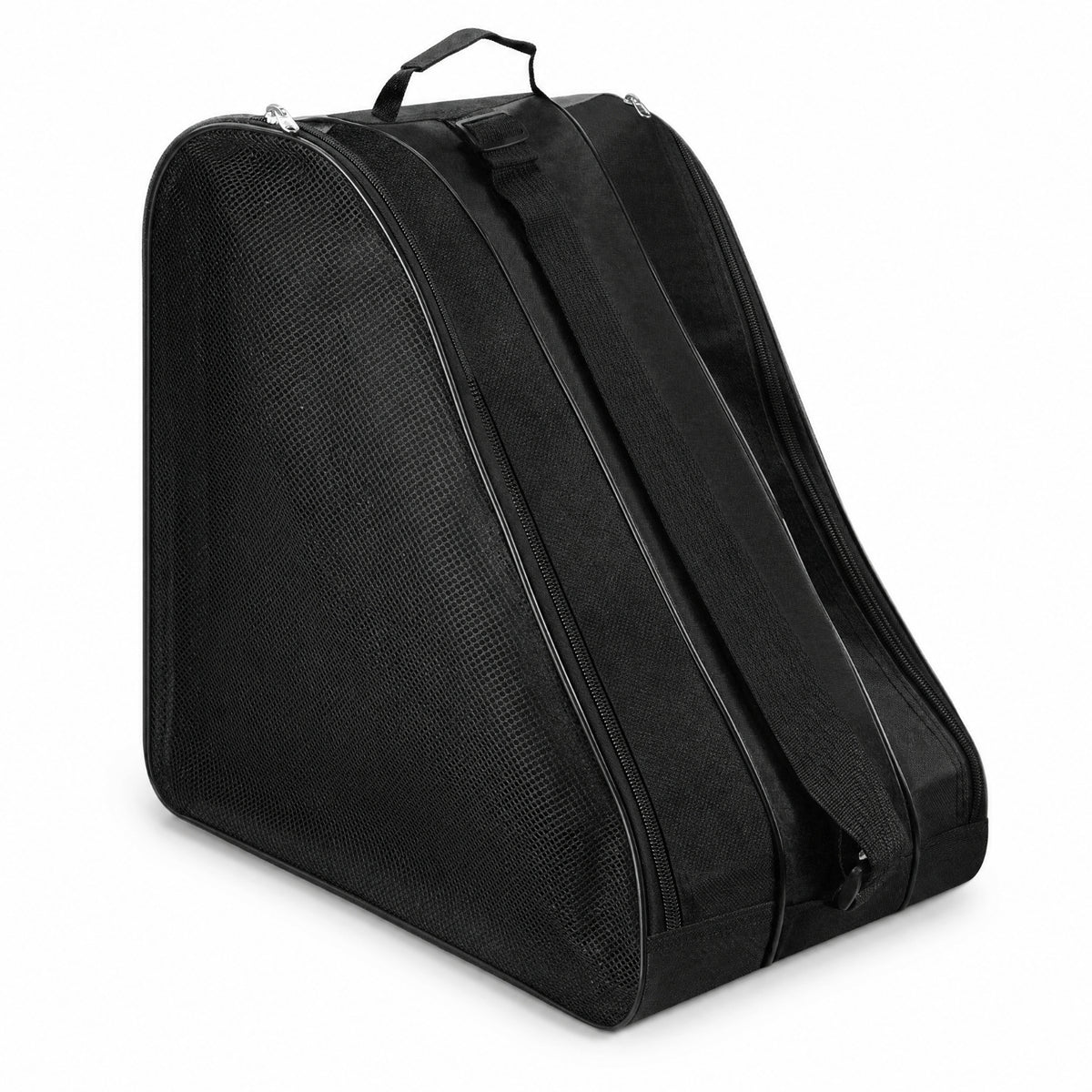Triangular Skate Bag with Mesh Panels Breathable Roller Skate Bag Crossbody Carrying Case Ventilated for Skaters, Commuters, Students, Practice Sessions, Everyday Storage