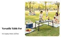 Portable Adjustable Height Camping Table Easy to Set Up Adjustable Height Outdoor Table Sturdy & Long-Lasting Hanging Slots for Travelers, Picnickers, Travel, Picnic, Tailgating, Backyard
