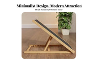 Solid Wood Construction Foldable Wooden Pet Ladder Portable Adjustable Dog Ramp Space-Saving Design for Owners of Senior Pets, Indoors, Home