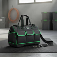 Multi-Pocket Electrician Tool Bag Large Capacity Hard Bottom Tool Bag Wear-Resistant for Mechanics, Construction