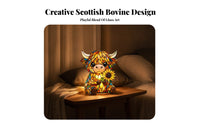 Multicolor Highland Cow Night Light USB Powered Daisy Cow Night Light Control 3D Animal Lamp Decorative