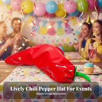 Chili Pepper Hat Novelty Red Chili Pepper Hat Easy to Wear Vegetable Costume Headwear for Adults, Stage Performances, Parties, Halloween