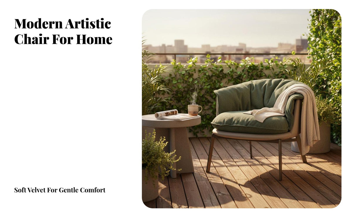 Mushroom Chair Aesthetically Inventive Design Single Sofa Chair Suede Textile Upholstered Single Sofa for Homeowners, Students, Living Room, Balcony