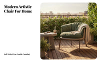 Mushroom Chair Aesthetically Inventive Design Single Sofa Chair Suede Textile Upholstered Single Sofa for Homeowners, Students, Living Room, Balcony