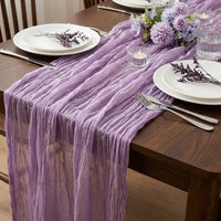 Crinkled Gauze Table Runner Elegant Design Boho Table Runner Soft Touch Event Decoration for Brides, Party Hosts, Banquet, Bridal Shower, Easter