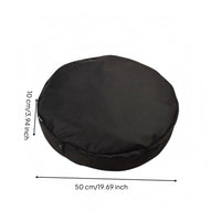 Padded Cylindrical Storage Bag Zippered Backpack Strap Bag Black