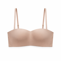 Strapless Bras for Women with Detachable Convertible Straps, Non-Slip Push Up for Backless Dress, Invisible Lightly Padded Support