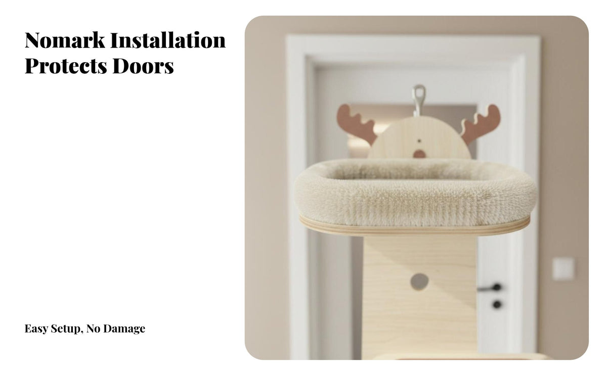 Over-the-Door Cat Climber No-Drill Installation over-the-Door Cat Condo Space-Saving Climbing Shelves for Apartment Dwellers, Small Homes, Living Room