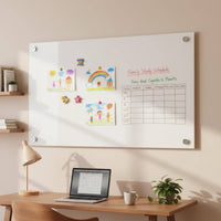 Attractive Glass Whiteboard Ultra-White Tempered Glass Whiteboard Office Display Glossy Polished for Teaching, Training