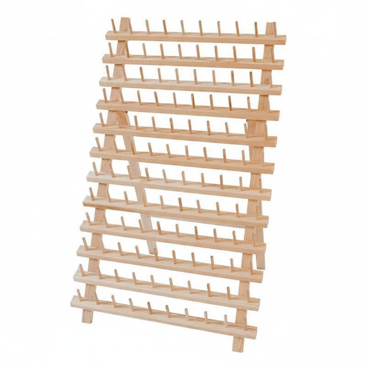 Space-Saving Wooden Thread Rack Multi-Slot Foldable Spool Holder Sturdy Sewing Thread Organizer Easy to Use for Craft Room, Salon