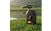 Portable Air Pump with Digital Display Multipurpose Handheld Inflator with Flexible Hose Wired for Camping, Beach