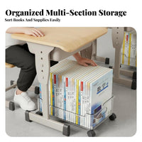Rolling Desk-Side Book container With casters accessibleTop organizer Wheeled for Students, Kids