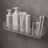 Wall-Mounted Bathroom Shelf with Towel Bar and Storage Organizer, No-Drill Installation