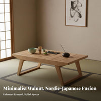 full wood Construction Japanese design Tea Table Space-Saving foldable Floor Table Multi-Purpose Household Furniture adaptable for Apartment Dwellers, Homeowners, Minimalists, Bay opening, Balcony, floor mat room Room, Small Spaces