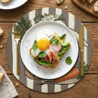 4pcs 14'' Round Easter Placemat Bunny Eggs Easter Table Placemat Seasonal Spring Kitchen Table Decoration Indoor Holiday Party Decor