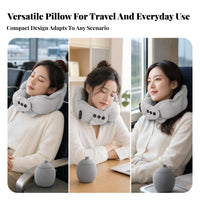 Ice-Silk Inflatable Neck Pillow Storage Container Travel Neck Pillow Lightweight Rest Aid Compact