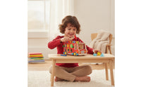 Multifunctional Wooden Bus Toy Educational Hammer and Peg Toy Sturdy Developmental for Preschoolers