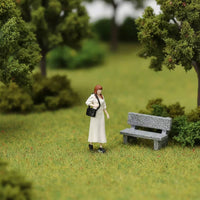 White Dress Female Figurine Hand-Painted Resin Miniature Figurine Resin Miniature Person Realistic Texture Miniature Scene