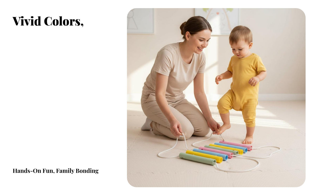 Kids Pipe Climbing Structure Colorful Tube and Rope Building Toy Easy Installation DIY Overhead Bridge Kit for Children, Indoor, Kindergarten, Home