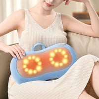 Heated Shiatsu Massage Pillow Soothing Heat Electric Neck and Back Overheat Protection Electric Back and Neck for Office Workers