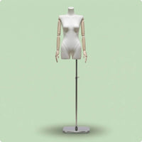 Cloth-Covered-Covered Half-Body Female Mannequin Textured Headless Torso Mannequin Narrow Shoulder Clothing Form Telescopic for Shop Window