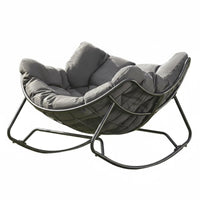 Nordic aesthetic Upholstered rocking seat Light Luxury Aesthetic Rocking Chair High spinerest Indoor Furniture Thick Padded padding for Apartment Dwellers, Homeowners, Balcony, Living Room, Bedroom, study corner