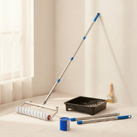 Adjustable Paint Roller Set with Tray and Extension Pole Wide Paint Roller Set with Tray Long-Lasting Tool Reusable for Ceilings