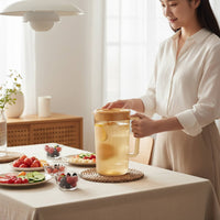 Cold Water Pitcher High Temperature Resistant Plastic Fruit Jug with Lid Fridge Door Water Jug Mess-Clean-Clean Spout for Office