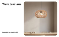 Rustic Minimalism Ceiling Light Minimalist Design Woven Lamp Shade Vintage Influenced Fiber Ceiling Light for Interior Designers, Cafe, Dining Room