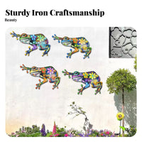 Metal Frog Wall Decor Iron Frog Sculpture Bright Dwelling Decoration for Gardener Porch