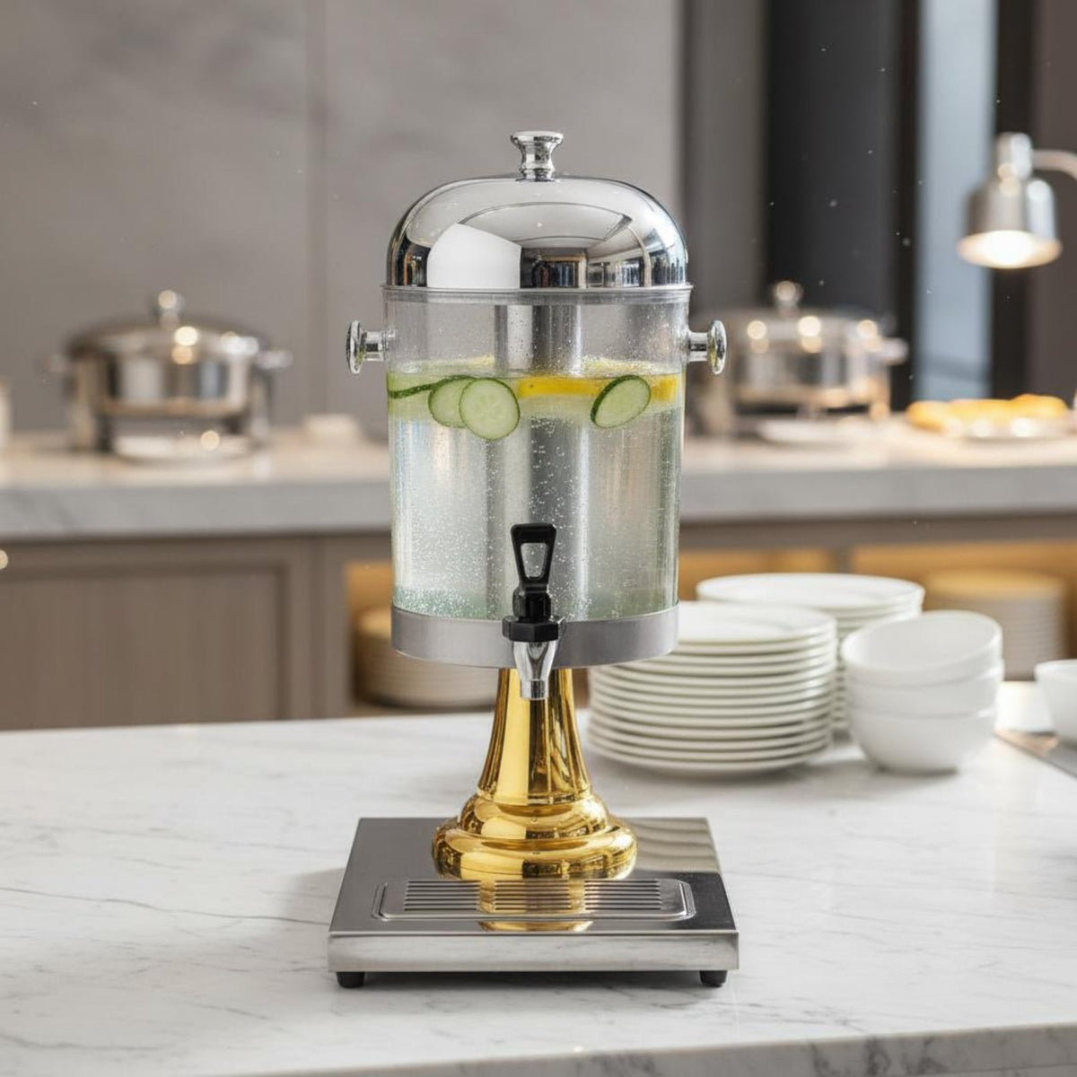 Stainless Steel Beverage Dispenser Large Capacity Buffet Drink Dispenser Catering Equipment Easy to Clean Coffee Urn for Buffets