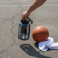 Large Capacity Water Bottle with Handle, Leakproof Tritan Sports Water Jug for Gym, Outdoor, and Travel