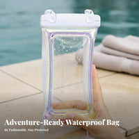 Waterproof Mobile Sleeve Touch Screen Friendly Holographic Phone Bag Touchscreen Compatible Cellphone Dry Bag for Swimmers, Water Sports, Swimming