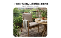 Nordic design Round Dining Table with Woven Armchairs Weather-Resistant patio furniture set Leisure Design Outdoor Furnishing Comfortable Seating for homeowners, Families, Adults, Garden, Balcony, Courtyard, rearyard