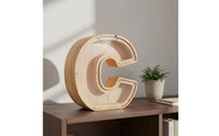Decorative Wooden Letter Piggy Bank Educational Gift Alphabet Cash Box for Toddlers, Nursery, Bedroom, Desktop