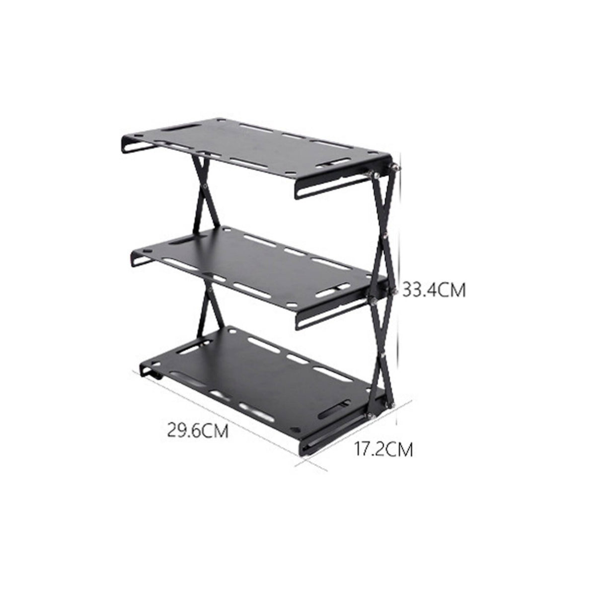 Foldable Camping Shelf No Assembly Required 3 Tier Folding Shelf High Load Capacity 3-Tier Desktop Rack for Campers, Picnic, Barbecue