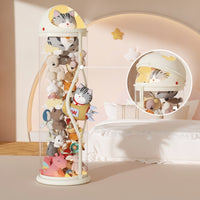 Stuffed Animal Storage Tube with Zipper Transparent Stuffed Toy Storage Barrel with Zipper Clear Organizer for Young Children, Playroom, Bedroom